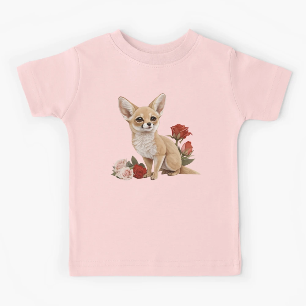 Cute cartoon fox with roses female fox gifts #1 Kids T-Shirt by Norman W -  Fine Art America