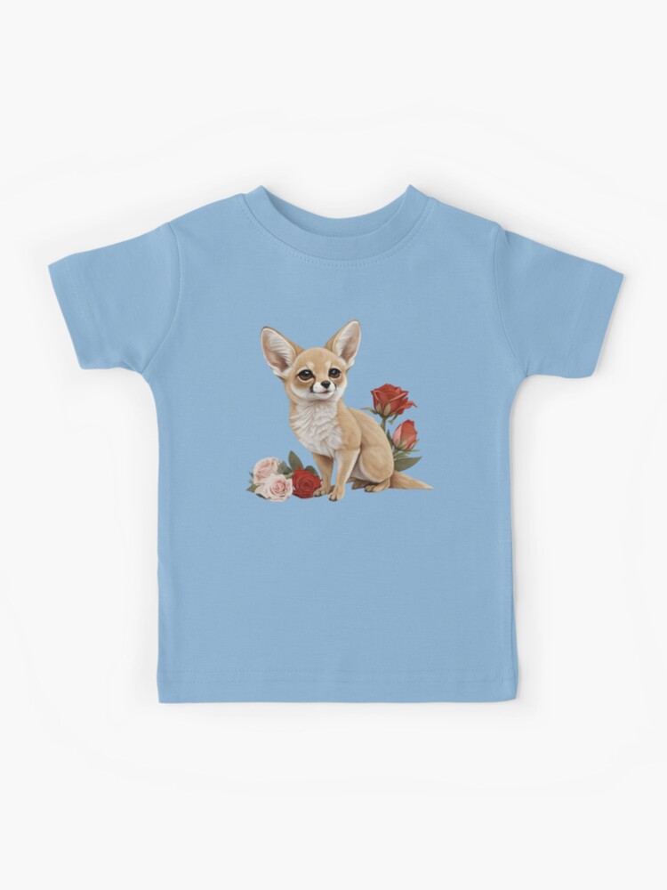 Cute cartoon fox with roses female fox gifts #1 Kids T-Shirt by Norman W -  Fine Art America