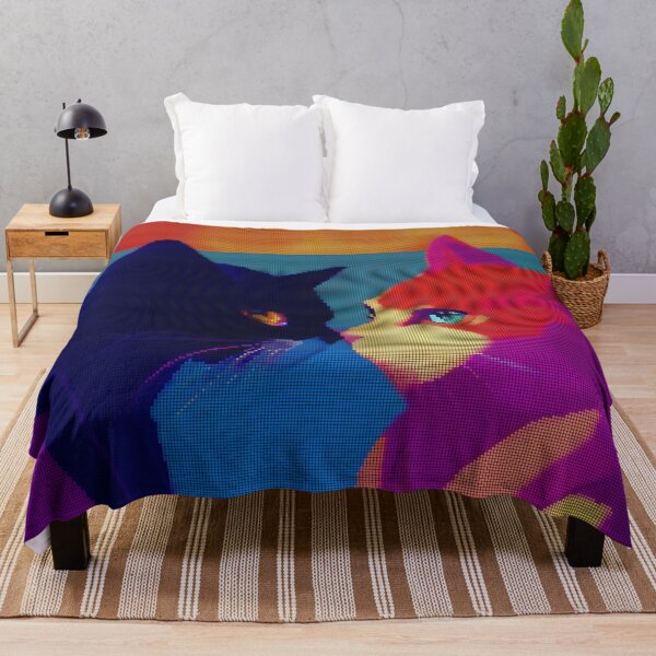 Item preview, Colorful Abstract Cat Wearing Sunglasses 8-bit Pixel Art designed and sold by PixelDripped.