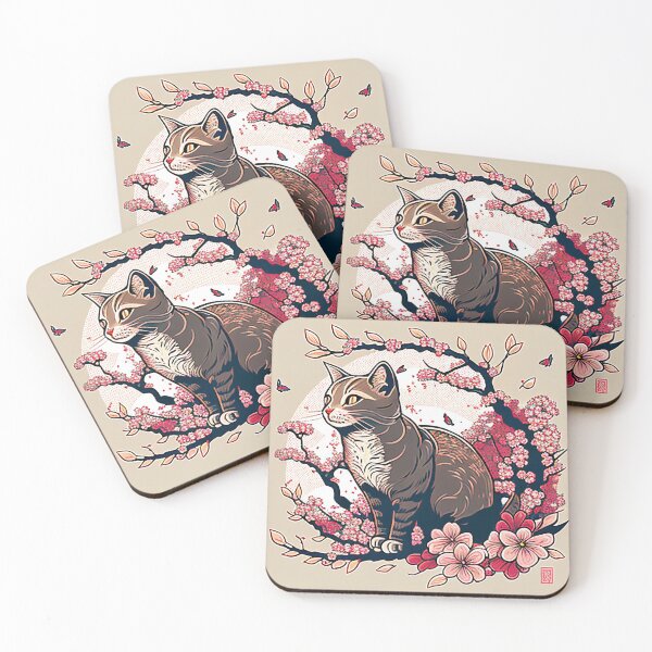 Item preview, Cherry Blossom Tabby Cat 2 designed and sold by heyhannaleah.