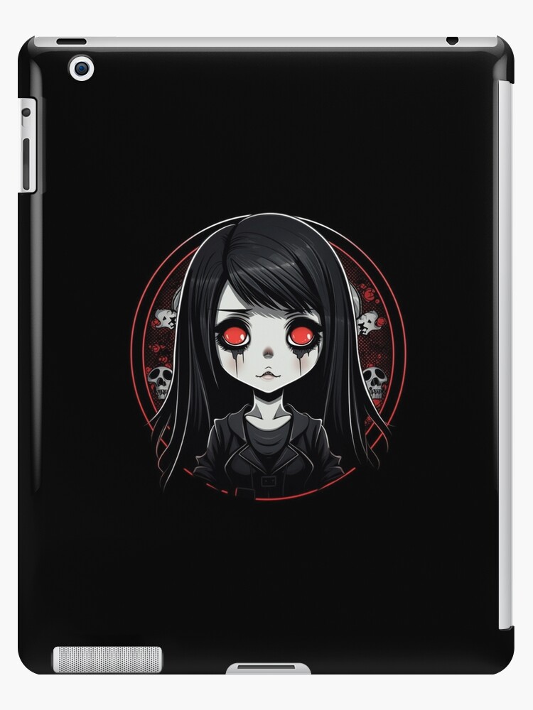 anime girl with scary eyes, t-shirt , phone cases | iPad Case & Skin