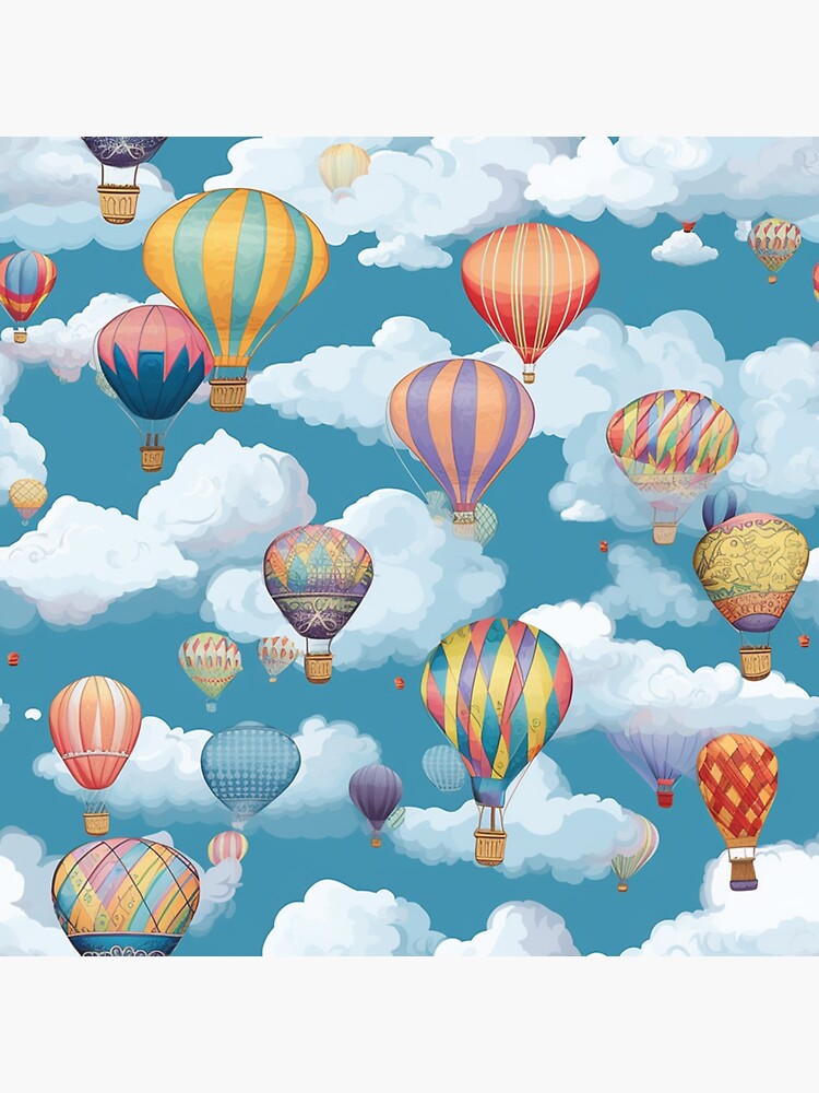 Sticker Ballons colorés sur ciel bleu 