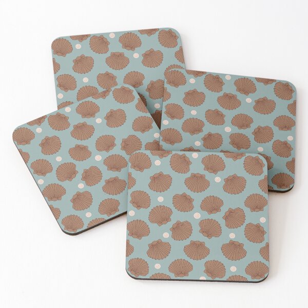Item preview, Summer Ocean Life Pattern ~ Shells and Pearls in Retro Scallops designed and sold by Danvrie.