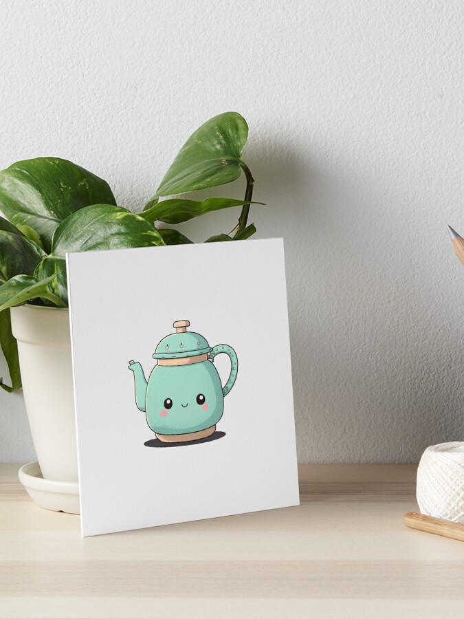 Cute Blue Tea Pot - Play Time Art Board Print for Sale by CutePlanetEarth