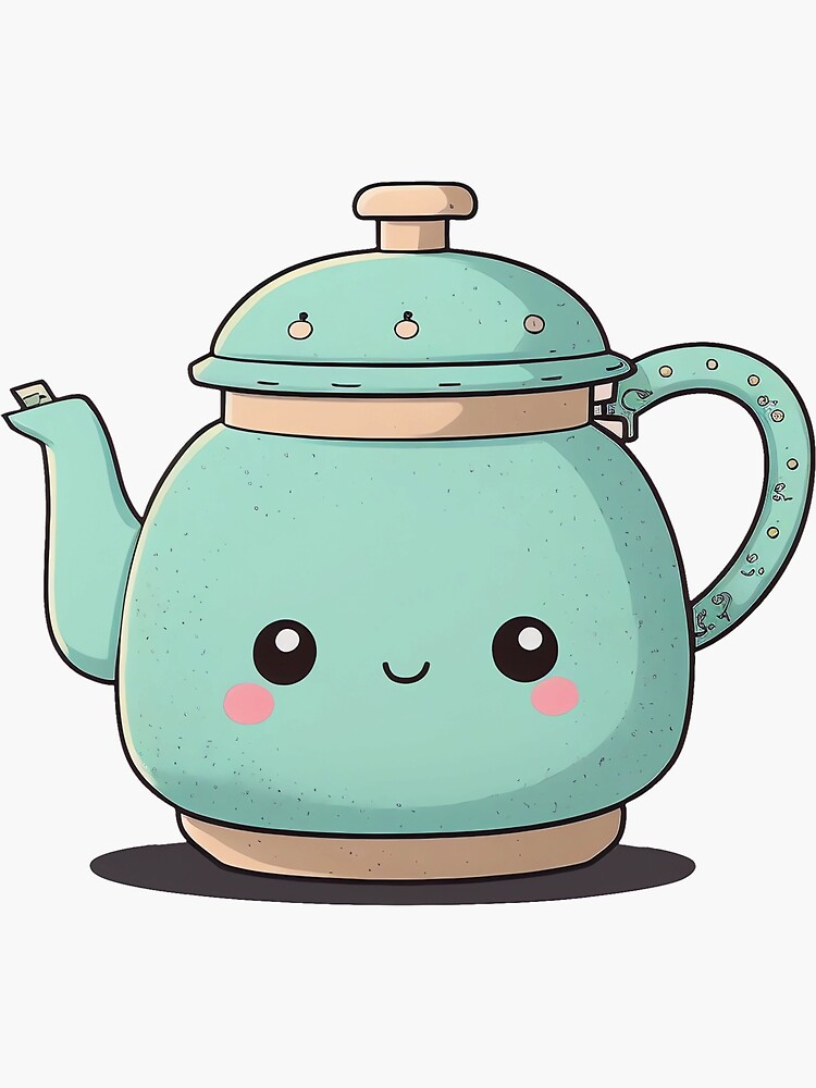 Cute Blue Tea Pot - Play Time | Sticker