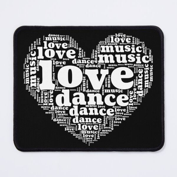 Item preview, Love dance and music words inside heart shape designed and sold by DanceDeck.
