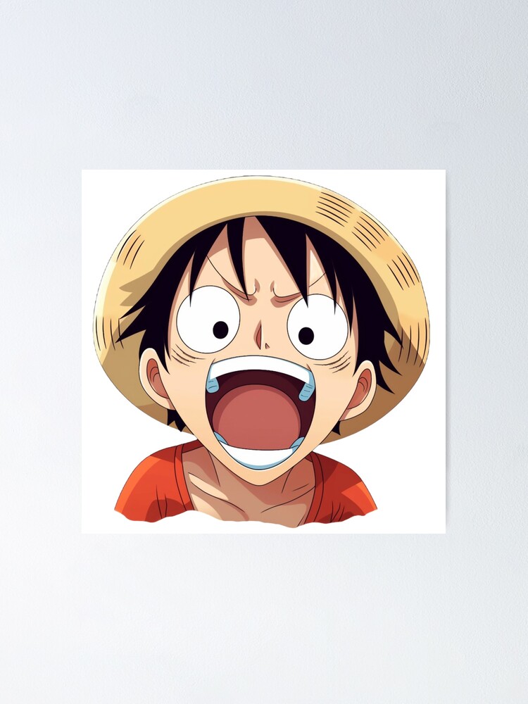Monkey D Luffy Funny Face Sticker - One Piece Fan Art - Hilarious Manga & Anime  Expression