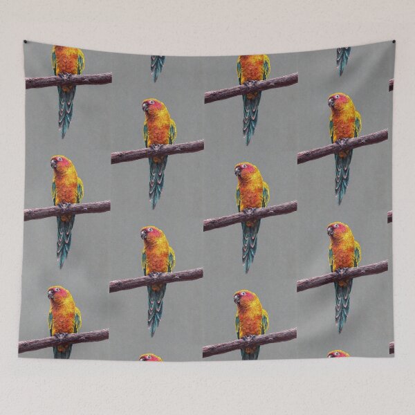 Item preview, Sun conure parrot bird illustration designed and sold by Adam Wróbel.