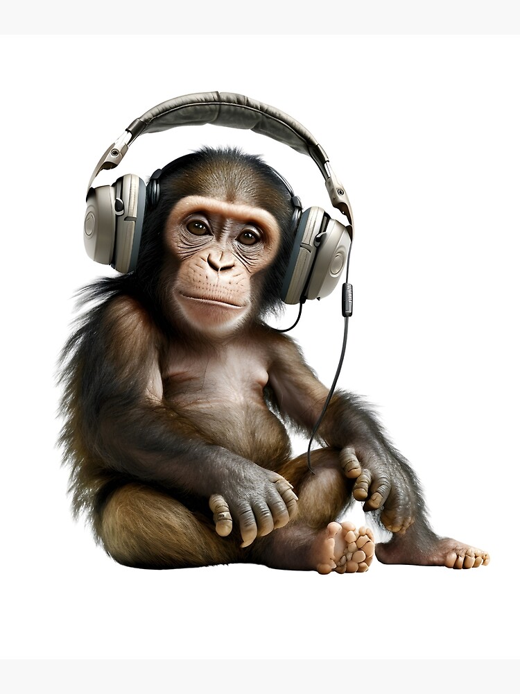 Monkey listening to music video but different song