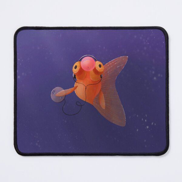 Item preview, Cute goldfish with bubblegum and discman designed and sold by Zita Safranek.