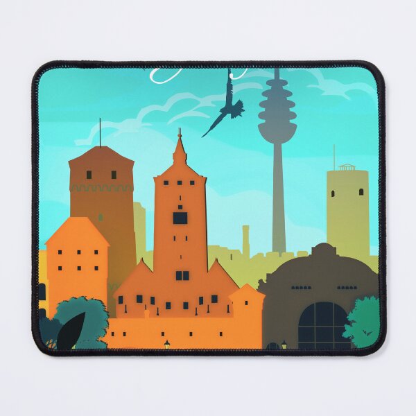 Item preview, Nuremberg Skyline Retro Poster designed and sold by DimDom.