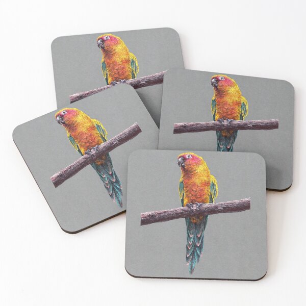 Item preview, Sun conure parrot bird illustration designed and sold by Adam Wróbel.