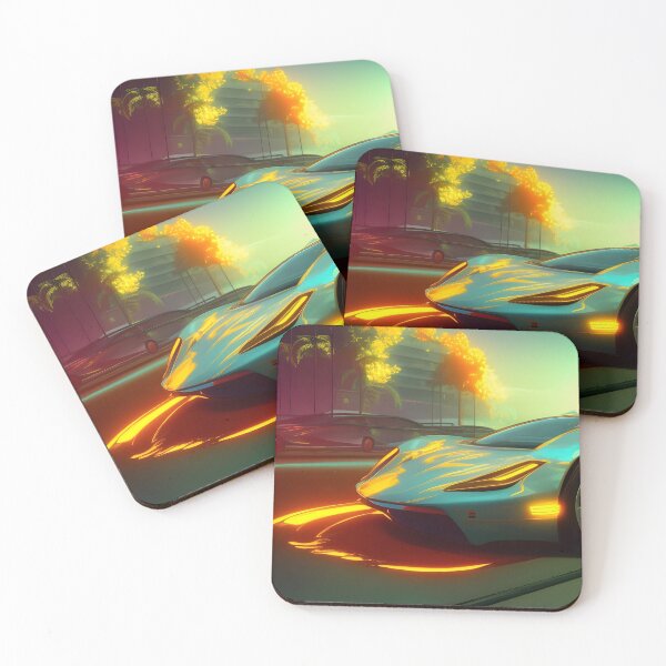 Item preview, Synth Wave Super Car Catching Light designed and sold by Ink Art Design.