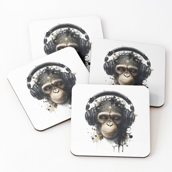 Item preview, A Monkey Listening to Music With Headphones  designed and sold by ekachar.
