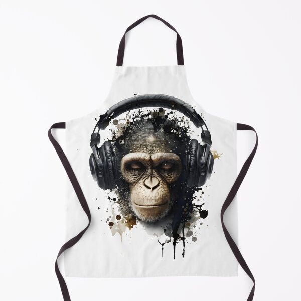 Item preview, Un mono escuchando música con auriculares designed and sold by ekachar.