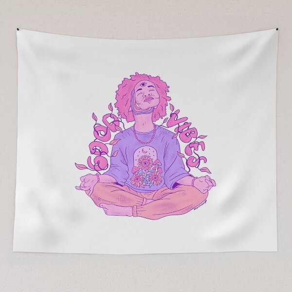Item preview, Good Vibes girl in yoga pose designed and sold by MantraKaya.