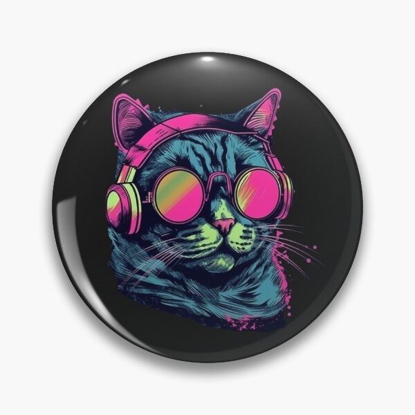 Item preview, Cat Daddy Black Cat Vintage Eighties Style Cat Retro designed and sold by R B Chrystal.