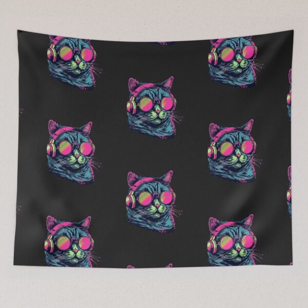 Item preview, Cat Daddy Black Cat Vintage Eighties Style Cat Retro designed and sold by R B Chrystal.