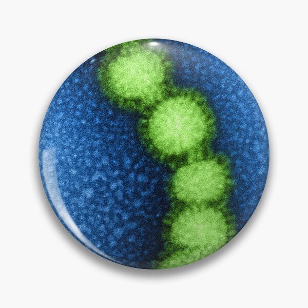 Item preview, Swine Flu Virus, Influenza TEM Micrograph, Blue and Green designed and sold by ScienceSource.