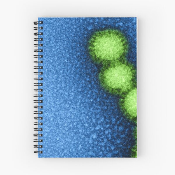 Item preview, Swine Flu Virus, Influenza TEM Micrograph, Blue and Green designed and sold by ScienceSource.