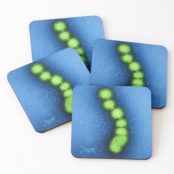 Item preview, Swine Flu Virus, Influenza TEM Micrograph, Blue and Green designed and sold by ScienceSource.