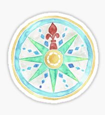 Watercolor Compass Sticker