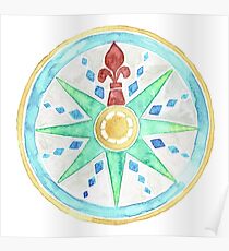 Watercolor Compass Poster