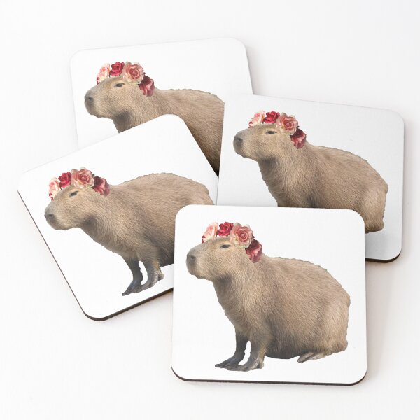 Item preview, Capybara with flower crown designed and sold by whyttwhytt.