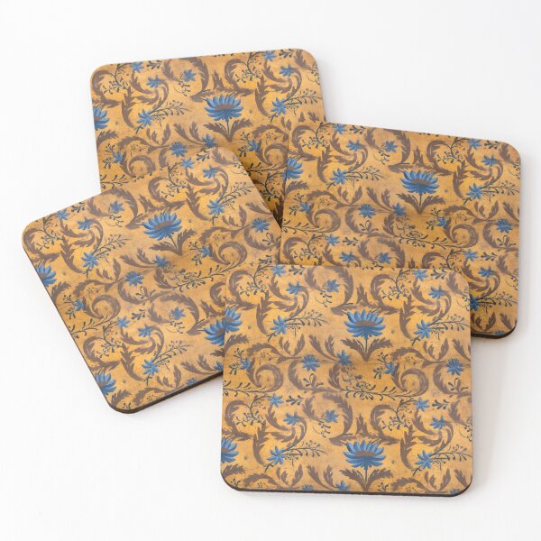 Item preview, Blue and Yellow Grunge Ornate Distressed Pattern designed and sold by Expressive Vision.