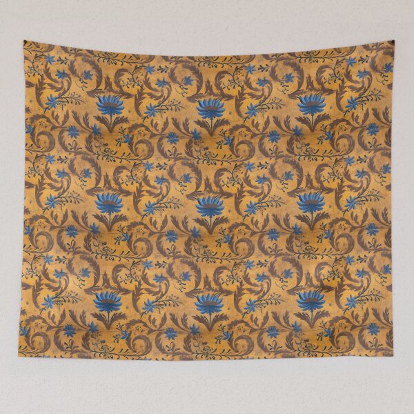 Item preview, Blue and Yellow Grunge Ornate Distressed Pattern designed and sold by Expressive Vision.