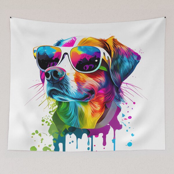 Item preview, Colorful cool Labrador Retriever dog with sunglasses designed and sold by MLArtifex.