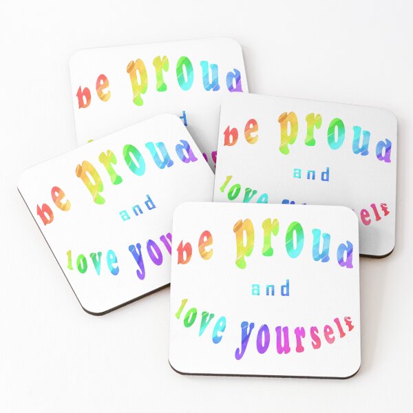Item preview, rainbow flag with be proud and love yourself designed and sold by OskiOnTour.
