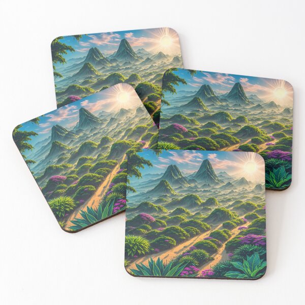Item preview, A Detailed, Intricate Design Of Tropical Plants, Illuminated By The Light Of A Rising Sun Ai Generated Art designed and sold by AiGens.