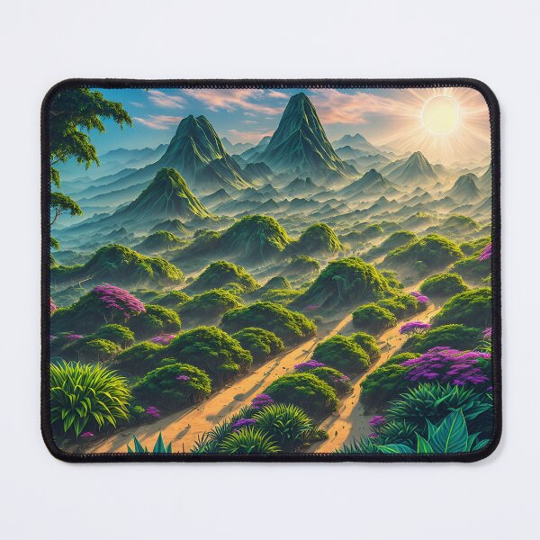 Item preview, A Detailed, Intricate Design Of Tropical Plants, Illuminated By The Light Of A Rising Sun Ai Generated Art designed and sold by AiGens.