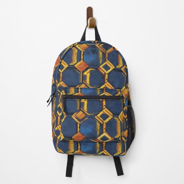 Item preview, Blue and Yellow Slightly Distressed Polygon Pattern designed and sold by Expressive Vision.