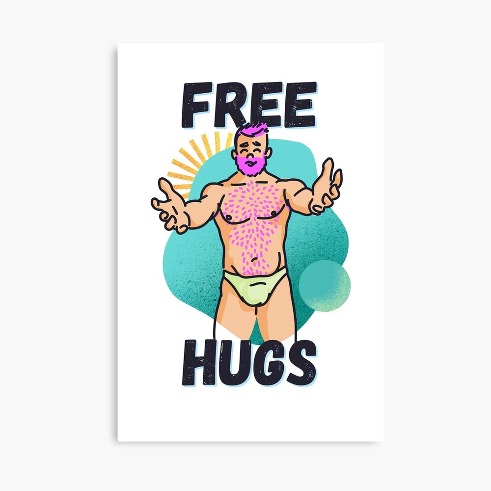 Free hug pride month lgbt beach gay man illustration - free hugs