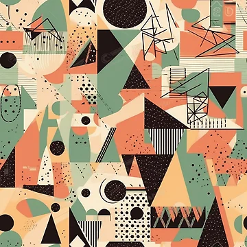 Artwork thumbnail, Geometric shapes pattern by PatternSummit