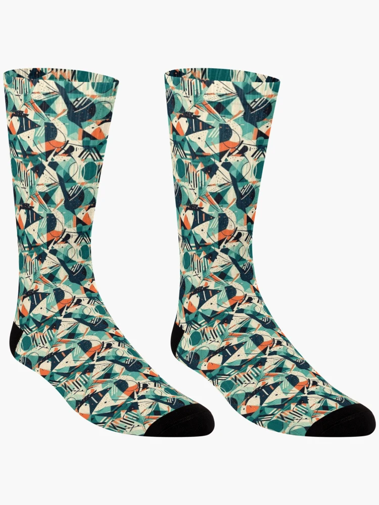Thumbnail 3 of 5, Socks, Geometric shapes pattern designed and sold by PatternSummit.