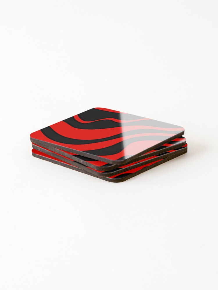 Thumbnail 4 of 5, Coasters (Set of 4), Red Contrast Pattern designed and sold by ZonurePatterns.