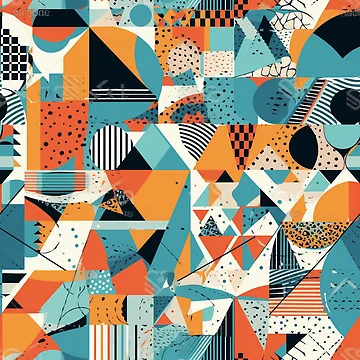 Artwork thumbnail, Geometric shapes pattern by PatternSummit