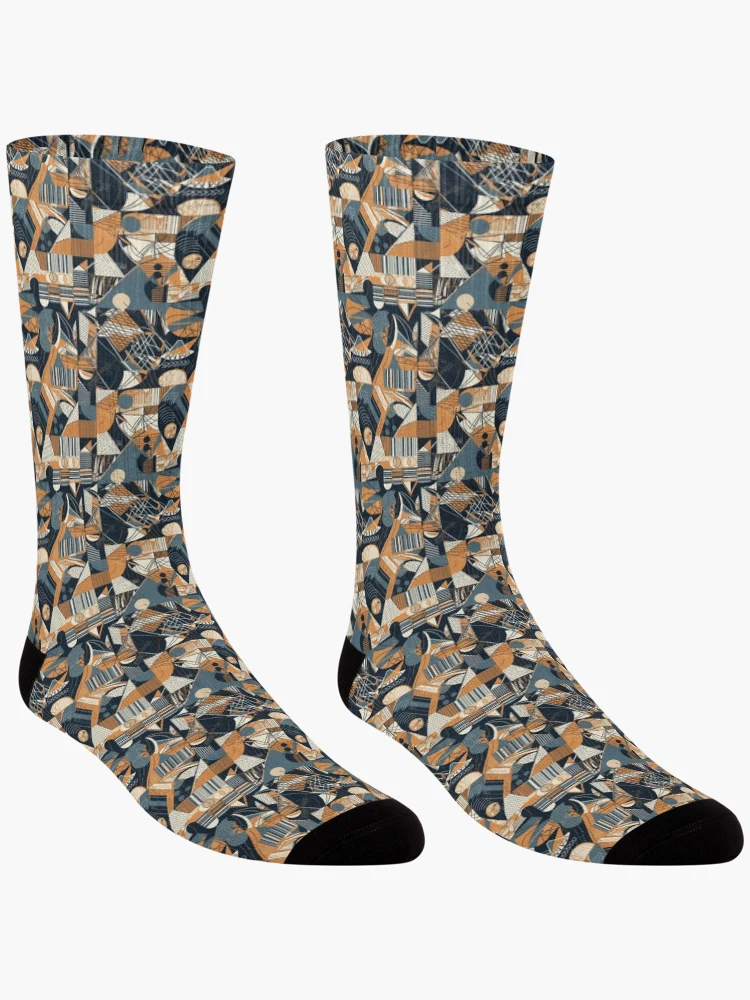 Thumbnail 3 of 5, Socks, Geometric shapes pattern designed and sold by PatternSummit.