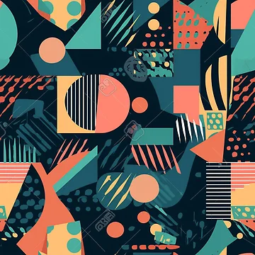 Artwork thumbnail, Geometric shapes pattern by PatternSummit