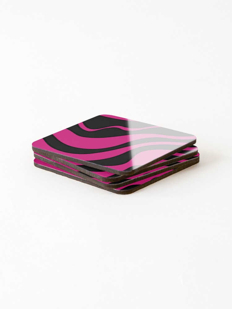 Thumbnail 4 of 5, Coasters (Set of 4), Pink Contrast Pattern designed and sold by ZonurePatterns.