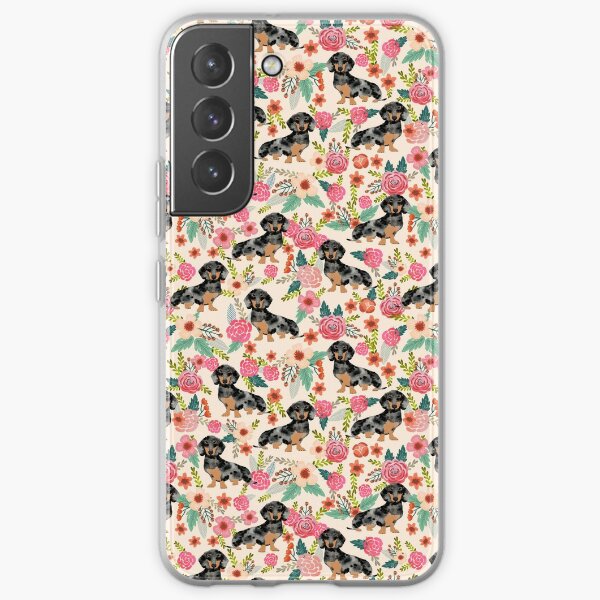 Dachshund dapple coat dog breed floral pattern must have doxie gifts dachsies Samsung Galaxy Soft Case