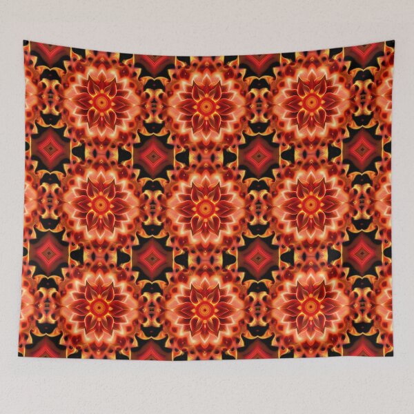 Item preview, Fiery Red Lotus Abstract Design Pattern designed and sold by iDWebArt.