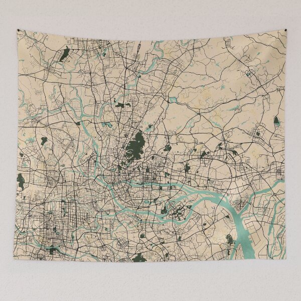 Item preview, Guangzhou City Map of Guangdong, China - Vintage designed and sold by deMAP.