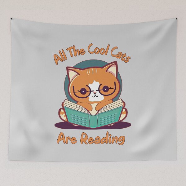 Item preview, Cute Reader Cat designed and sold by HappyLifeCreate.