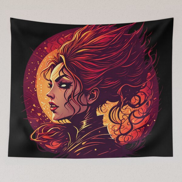Item preview, Fiery Woman: Graphic Novel Superheroine Surrounded by Flames designed and sold by ByteyCreatives.