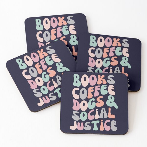 Item preview, Books And Coffee And Dogs And Social Justice Retro designed and sold by SunfullyYours.