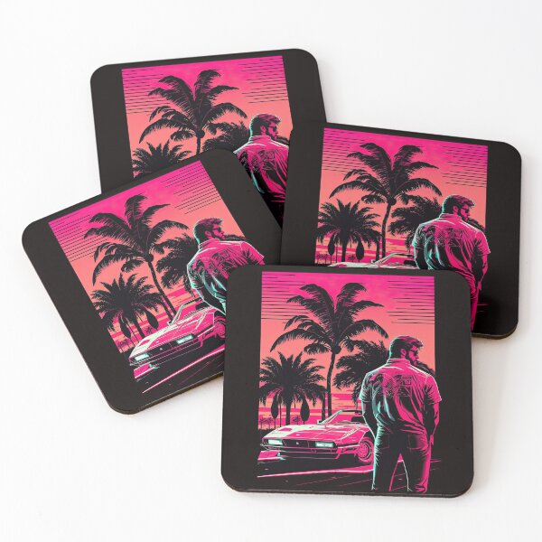 Artikelvorschau, Miami Vice Ferrari Tropische Traumlandschaft entworfen und verkauft von RETRO1985.